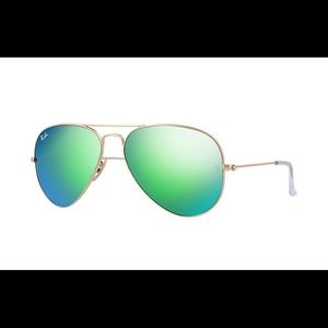 Ray-ban green and gold matte polarized sunglasses